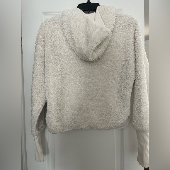 ATHLETA Women’s XXS Cozy Sherpa Reversible Cream Full Zip Jacket Hoodie - Picture 7 of 7